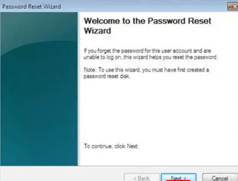 password reset wizzard