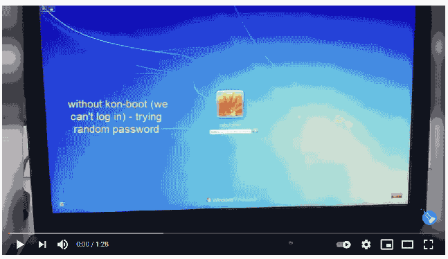 bypass windows 7 password with kon-boot tool
